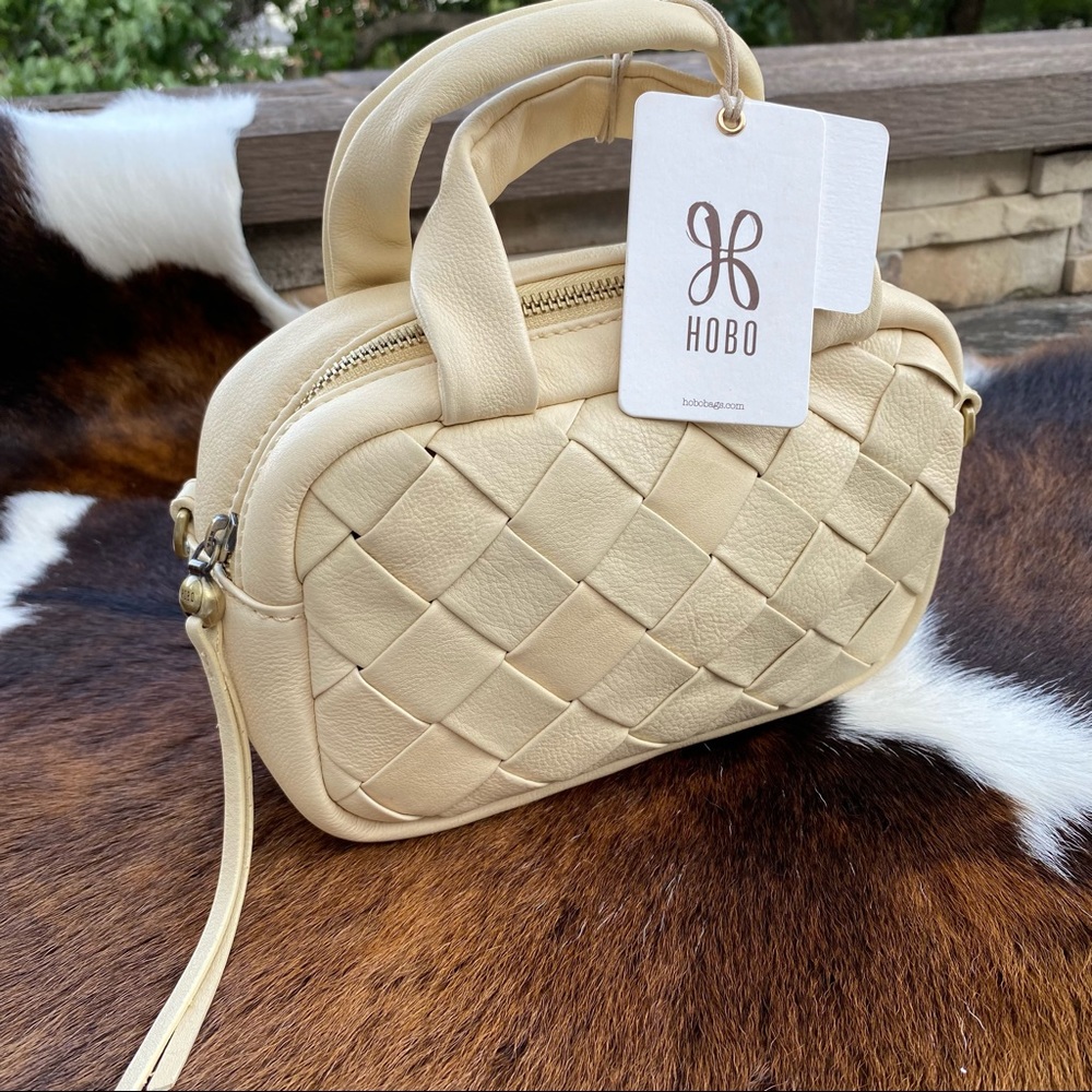 Hobo Maze Mini Satchel and Crossbody in Buff